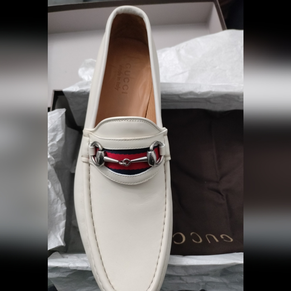 Gucci White Leather Shoes